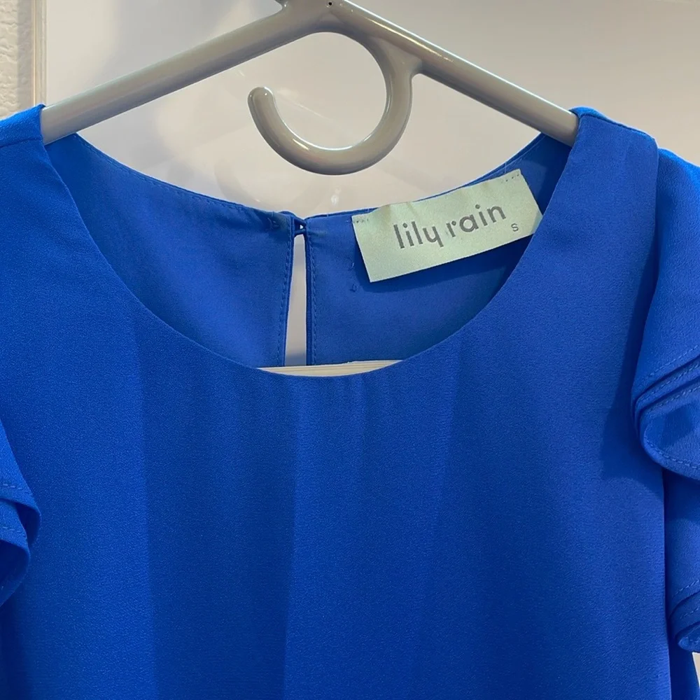 Blue Ruffle Dress - Picture 2 of 3